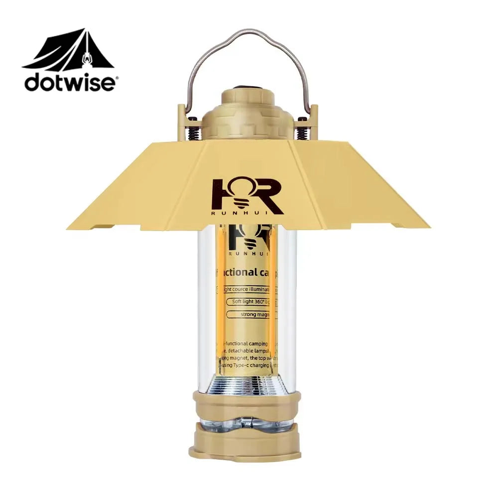 DOTWISE 3000mAh Retro Portable Camping Lantern – Waterproof Outdoor Tent Light